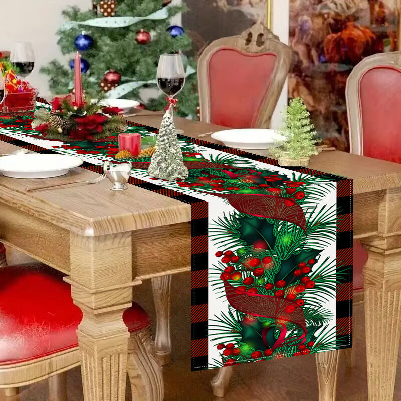 Christmas Table Runner – Festive Red Checkered Decor