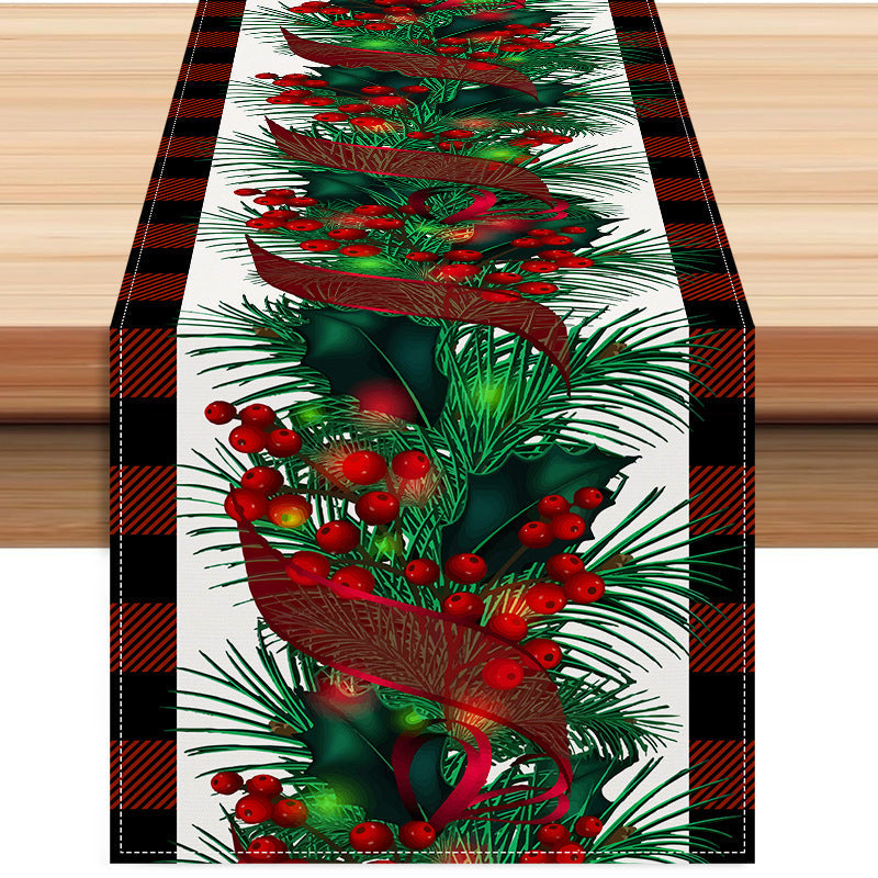 Christmas Table Runner – Festive Red Checkered Decor