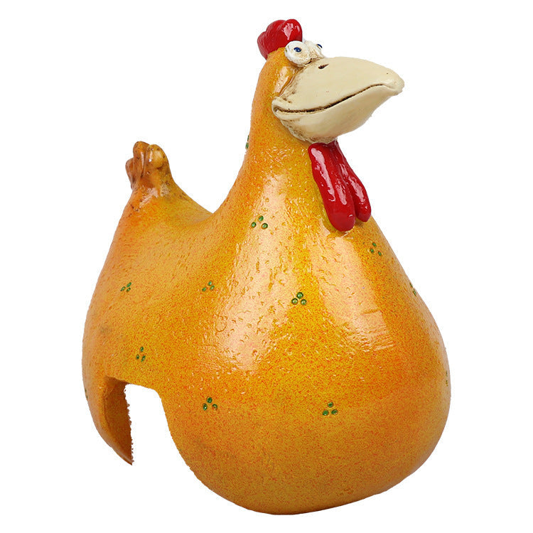 Resin Chicken Ornaments for Playful Farmhouse Decor