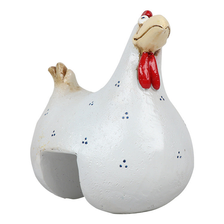 Resin Chicken Ornaments for Playful Farmhouse Decor