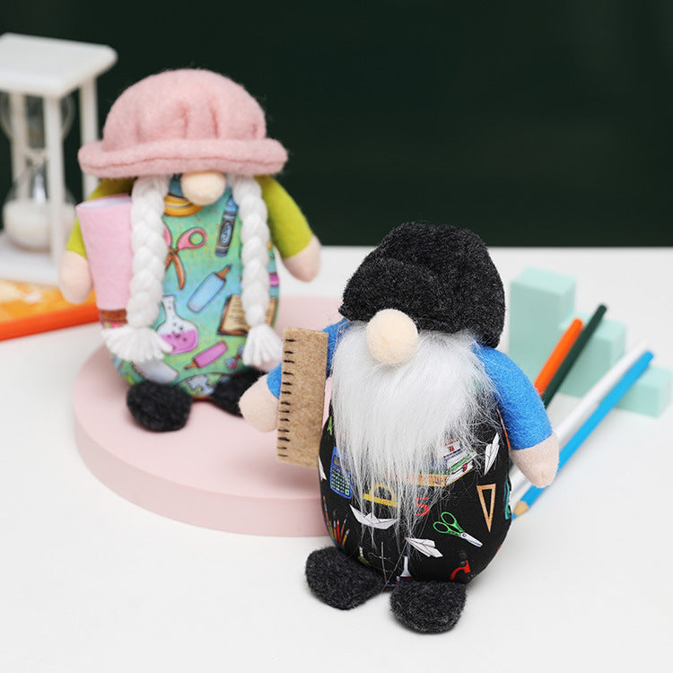 School Gnome Decorations, Faceless Plush Desk Decor Pair