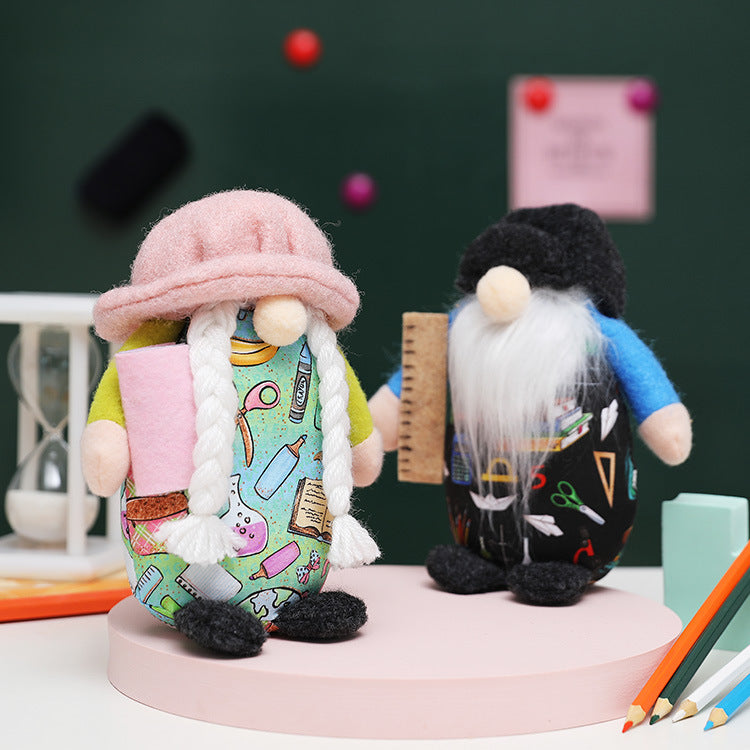 School Gnome Decorations, Faceless Plush Desk Decor Pair