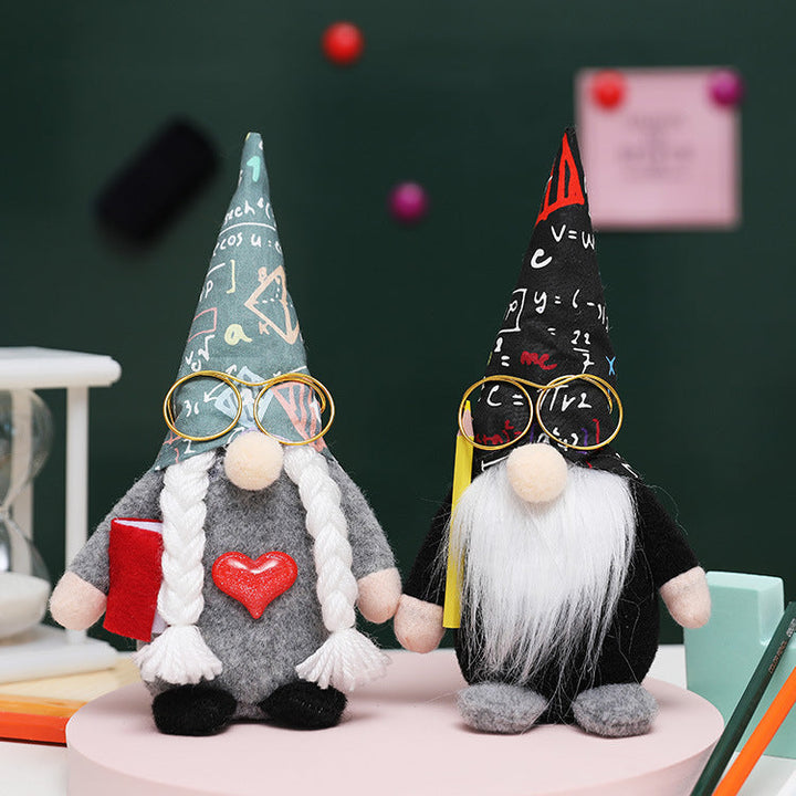 School Gnome Doll Set for Classroom Desk Decorations