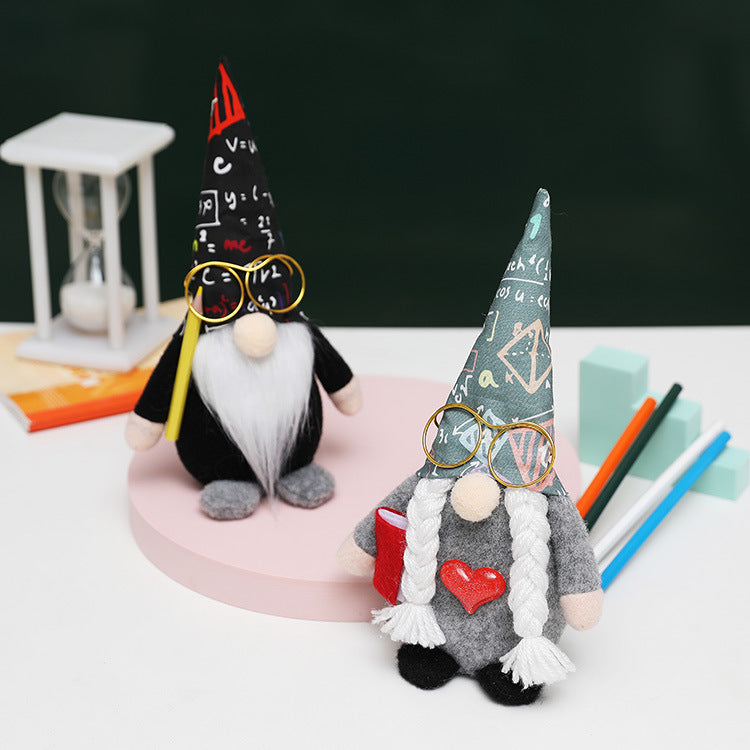 School Gnome Doll Set for Classroom Desk Decorations