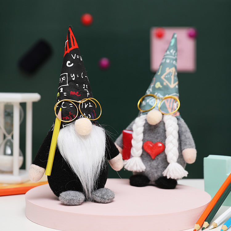 School Gnome Doll Set for Classroom Desk Decorations