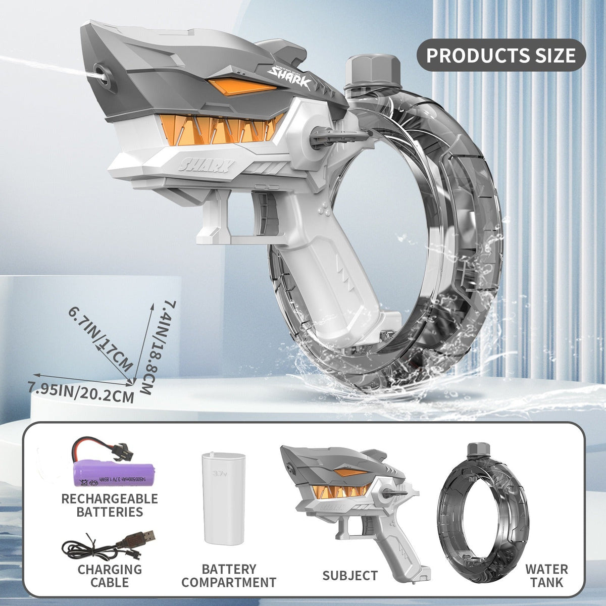 Electric Water Gun Toy Shark Continuous Water Blaster