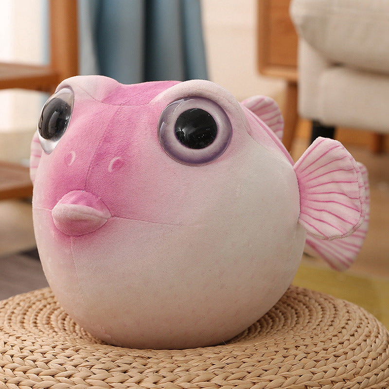 Pufferfish Plush Pillow – Colorful Cuddly Room Decor