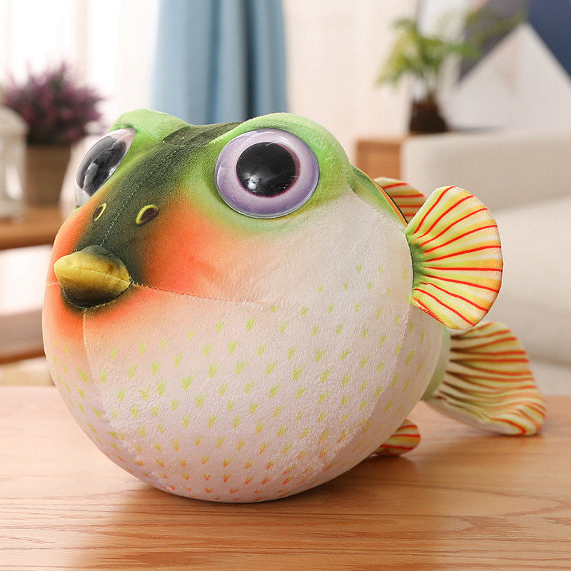 Pufferfish Plush Pillow – Colorful Cuddly Room Decor