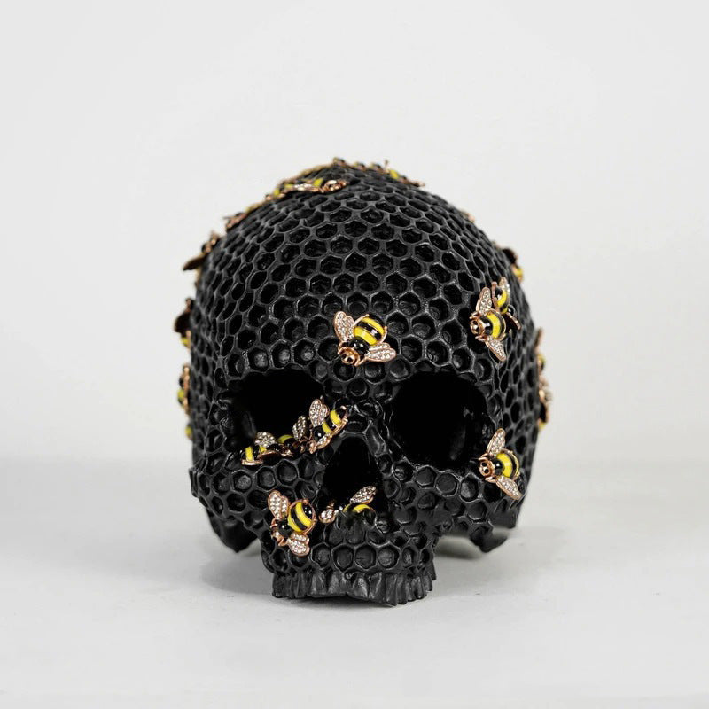 Honeycomb Skull Sculpture for Dramatic Desktop Decor