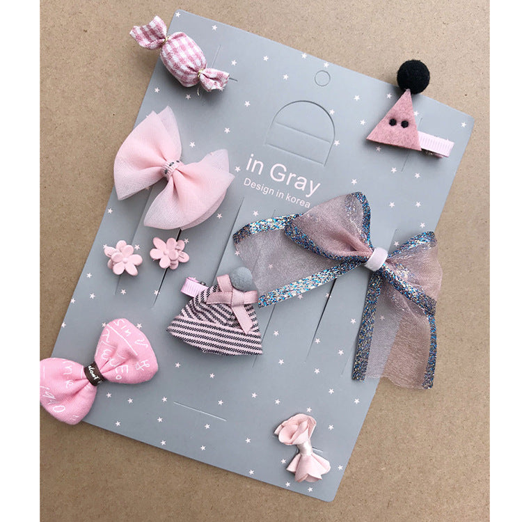 Pet Hair Accessories Set: 9 Korean-Style Bows & Clips