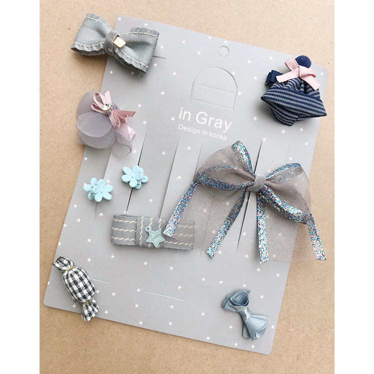 Pet Hair Accessories Set: 9 Korean-Style Bows & Clips