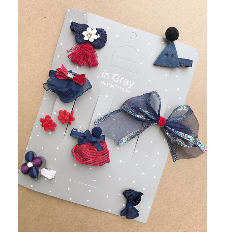 Pet Hair Accessories Set: 9 Korean-Style Bows & Clips