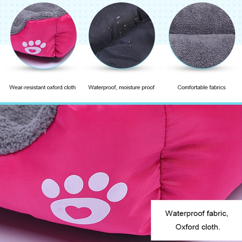 Fleece Pet Bed with Waterproof Bottom for Cozy Rest