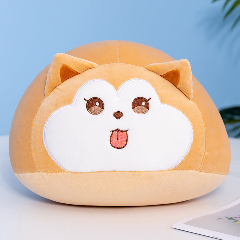 Round Cat Plush Pillow – Soft Kawaii Bedroom Accent