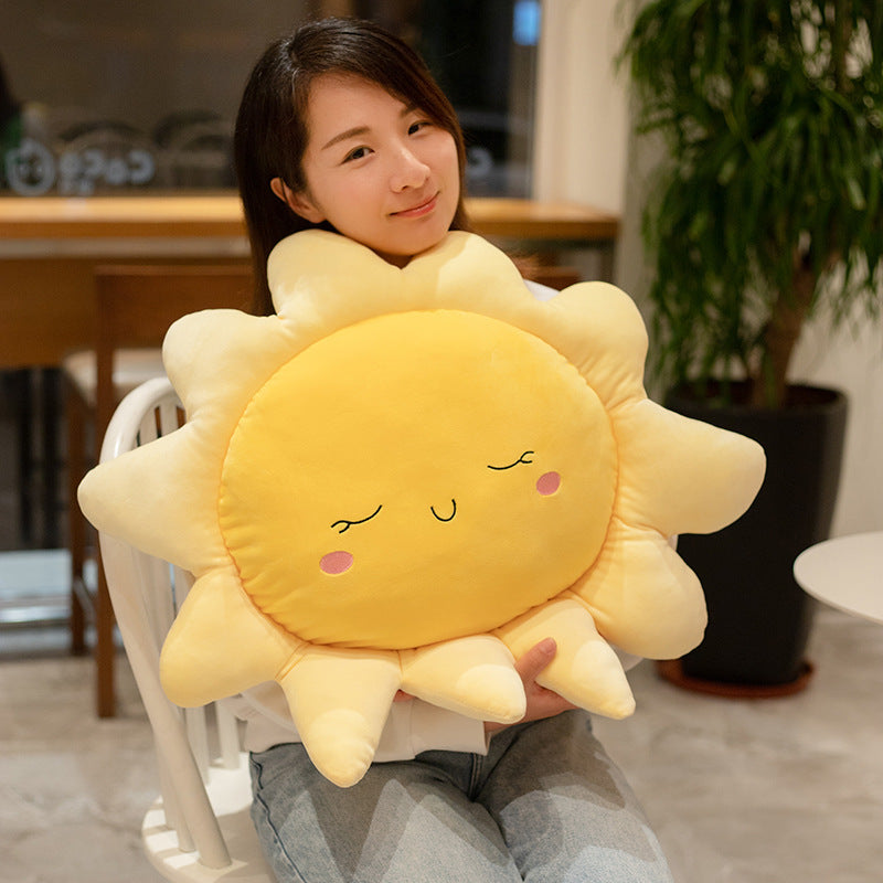 Plush Sun Pillow Cushion for Cozy Pastel Home Decor