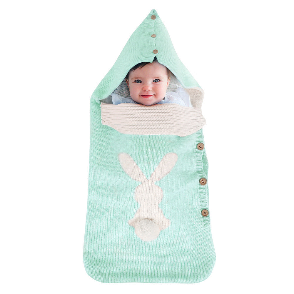 Knitted Baby Sleeping Bag for Warm Stroller Walks