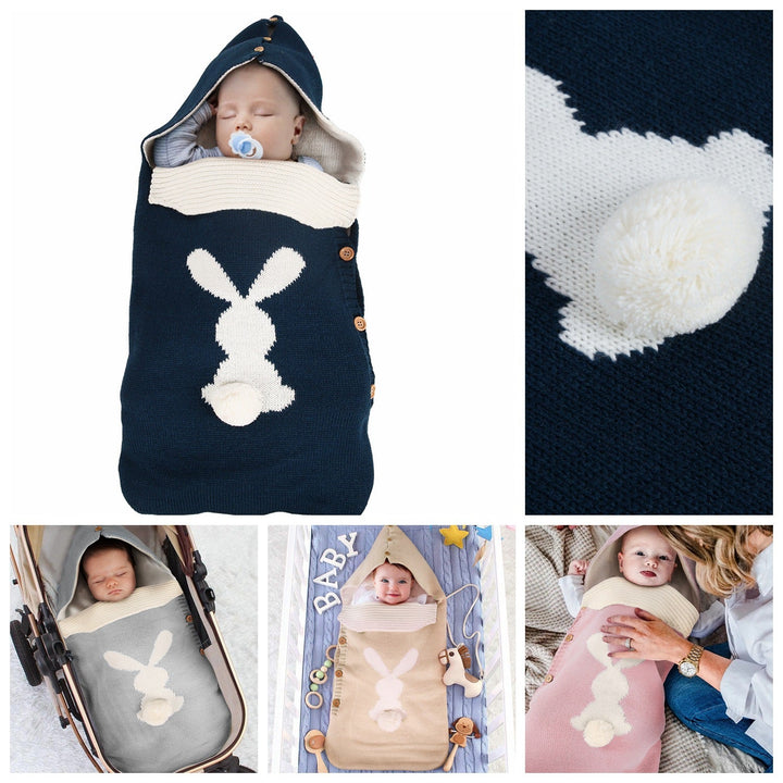 Knitted Baby Sleeping Bag for Warm Stroller Walks