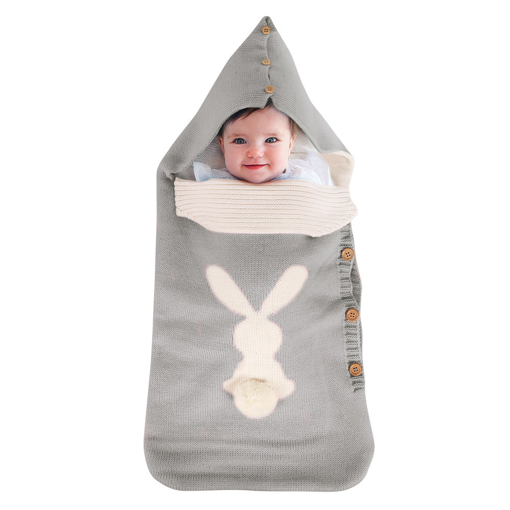 Knitted Baby Sleeping Bag for Warm Stroller Walks
