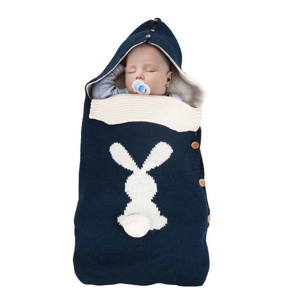 Knitted Baby Sleeping Bag for Warm Stroller Walks