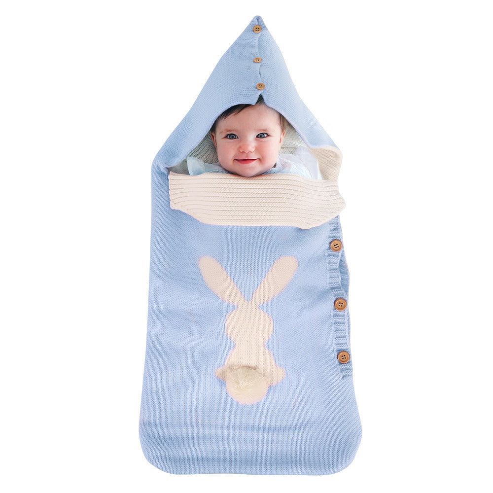Knitted Baby Sleeping Bag for Warm Stroller Walks