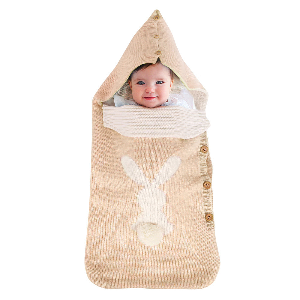 Knitted Baby Sleeping Bag for Warm Stroller Walks
