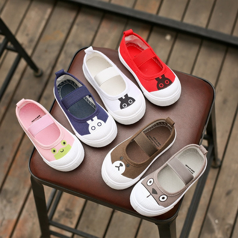 Kids Canvas Shoes With Easy Straps & Everyday Sole Grip