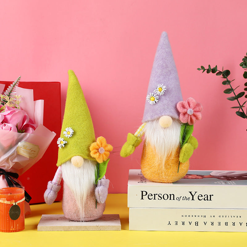 Spring Flower Gnome Dolls for Whimsical Home Decor