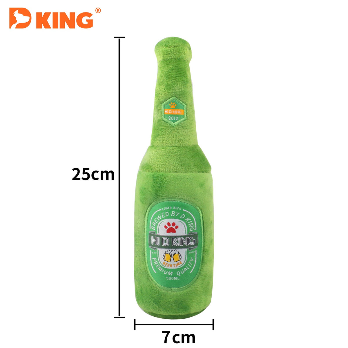 Squeaky Beer Bottle Dog Toy Set - Funny Plush 2-Pack