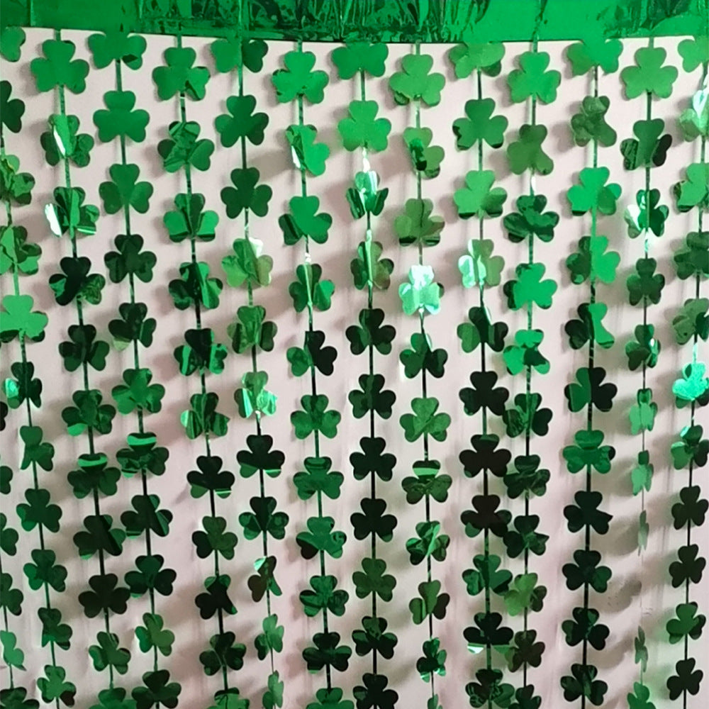St. Patrick’s Day Clover Curtain Green Party Backdrop