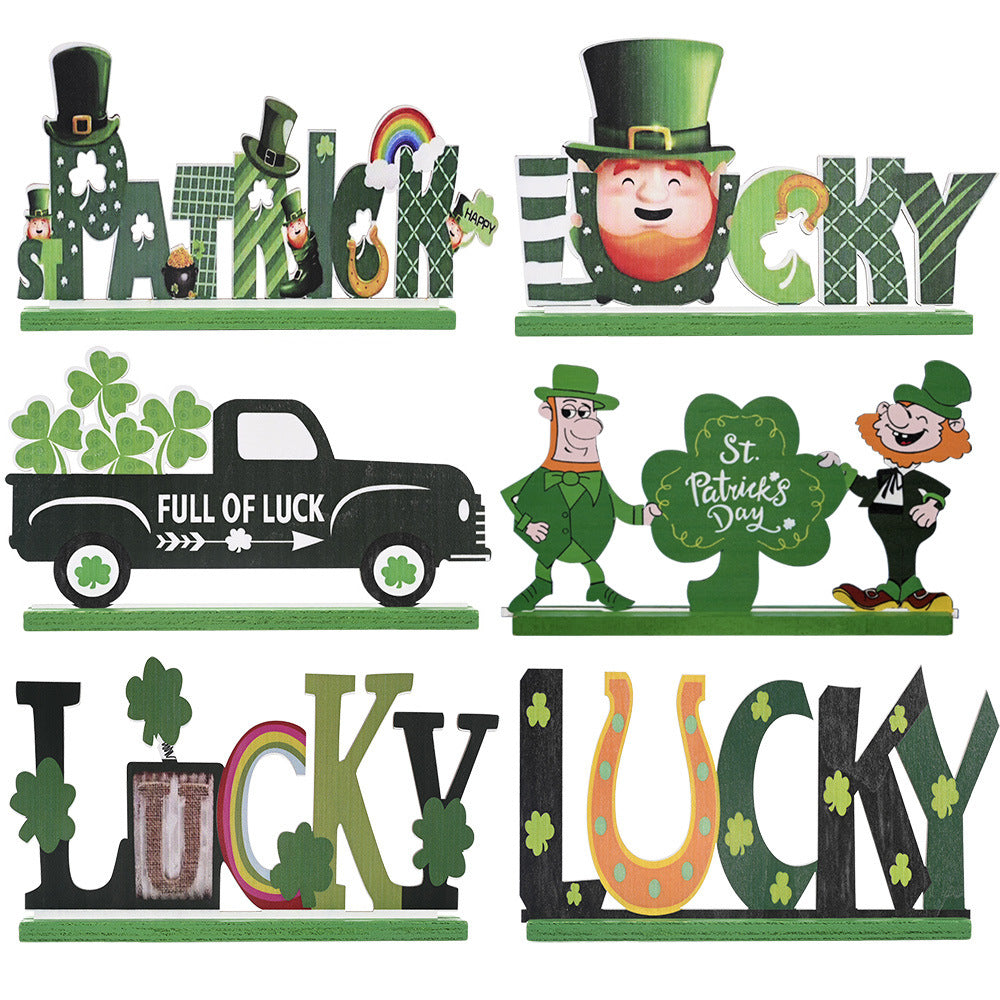 St. Patrick’s Day Wooden Ornament Tabletop Decoration