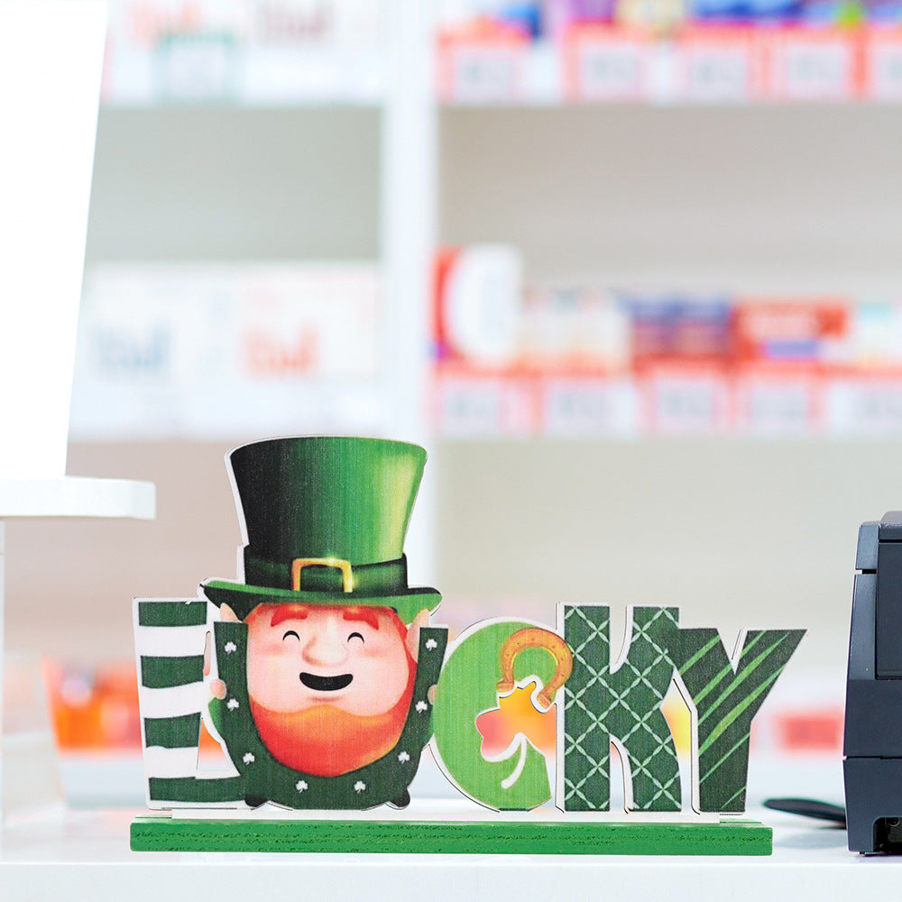 St. Patrick’s Day Wooden Ornament Tabletop Decoration