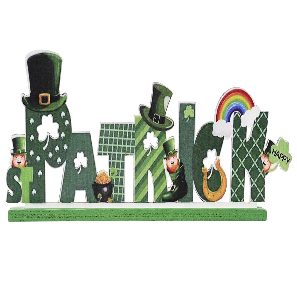 St. Patrick’s Day Wooden Ornament Tabletop Decoration