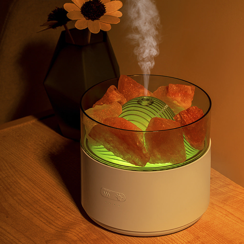 Salt Lamp Humidifier with Ambient Light for Bedroom