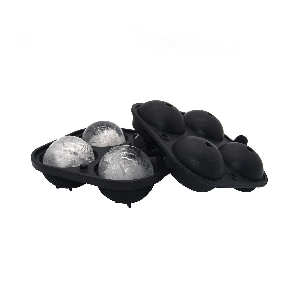 Silicone Ice Ball Mold: Clear, Round 4-Ball Spheres