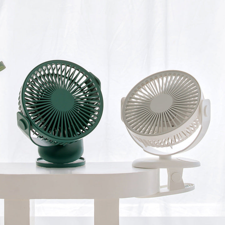 Clip-On Desk Fan for Dorms, USB-C Rechargeable