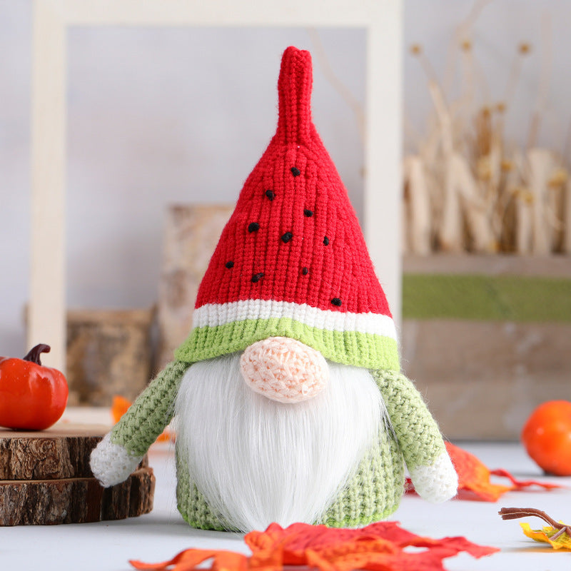 Knitted Fruit Gnome Decor Set for Cozy Seasonal Charm