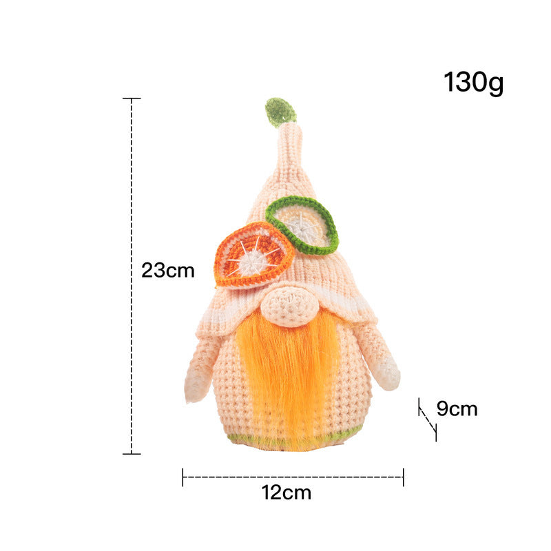 Knitted Fruit Gnome Decor Set for Cozy Seasonal Charm