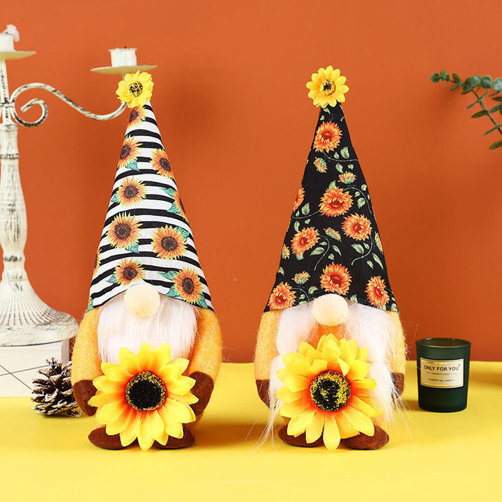 Sunflower Gnome Doll Pair for Cheerful Summer Decor