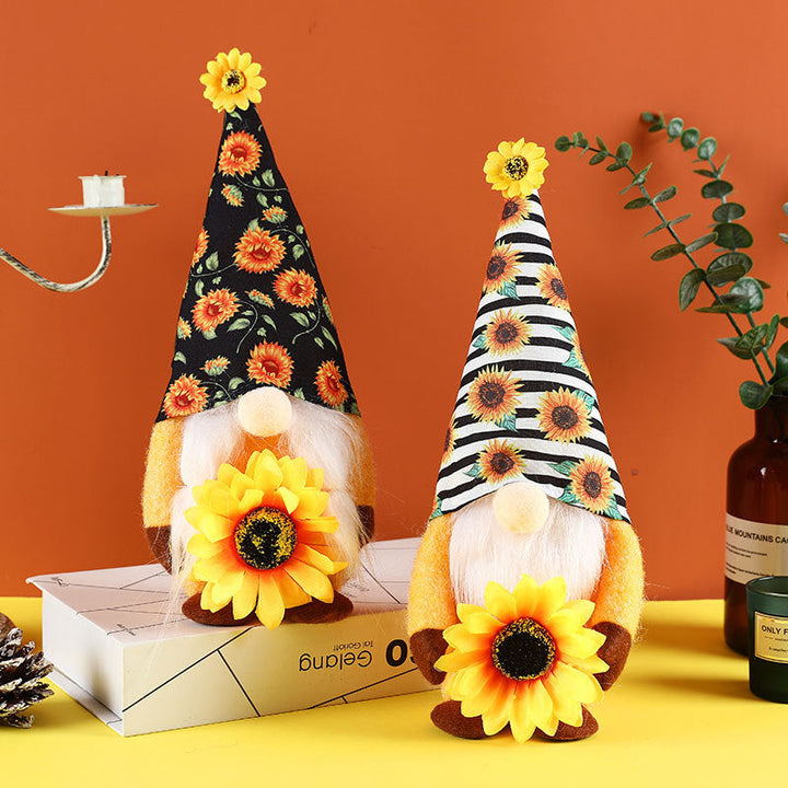 Sunflower Gnome Doll Pair for Cheerful Summer Decor