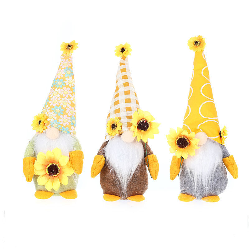 Sunflower Gnome Set for Cheerful Summer Home Decor