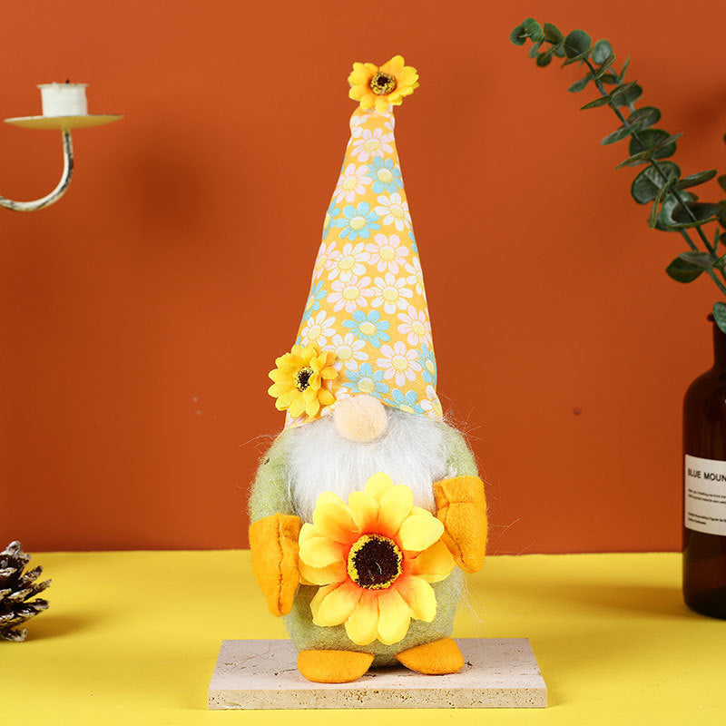 Sunflower Gnome Set for Cheerful Summer Home Decor