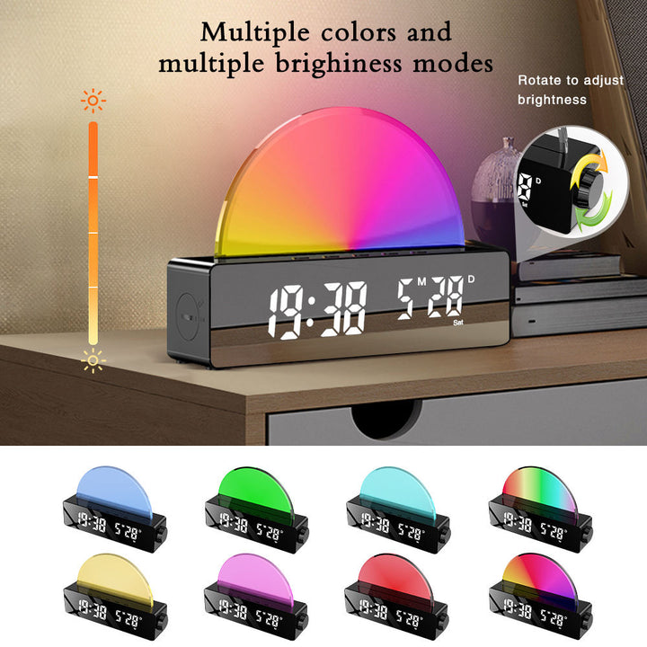 Sunset Alarm Clock with RGB Light & USB Charging