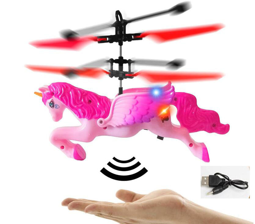 Hand-Controlled Flying Unicorn Toy for Indoor Play