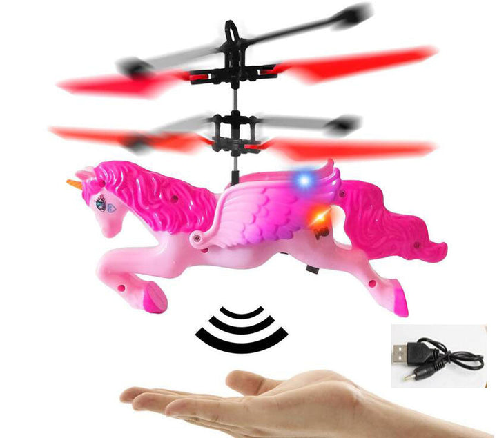 Hand-Controlled Flying Unicorn Toy for Indoor Play