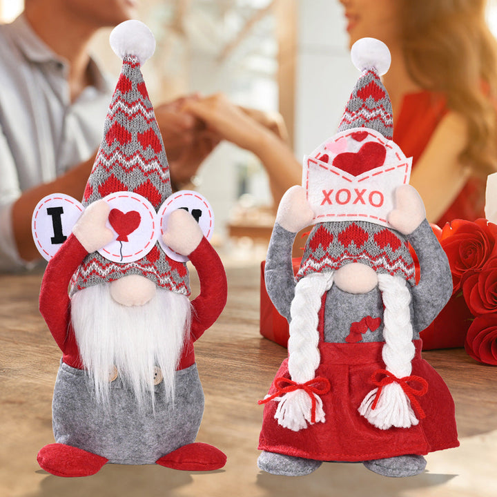 Valentine's Day Gnome Decorations Set for Cozy Displays