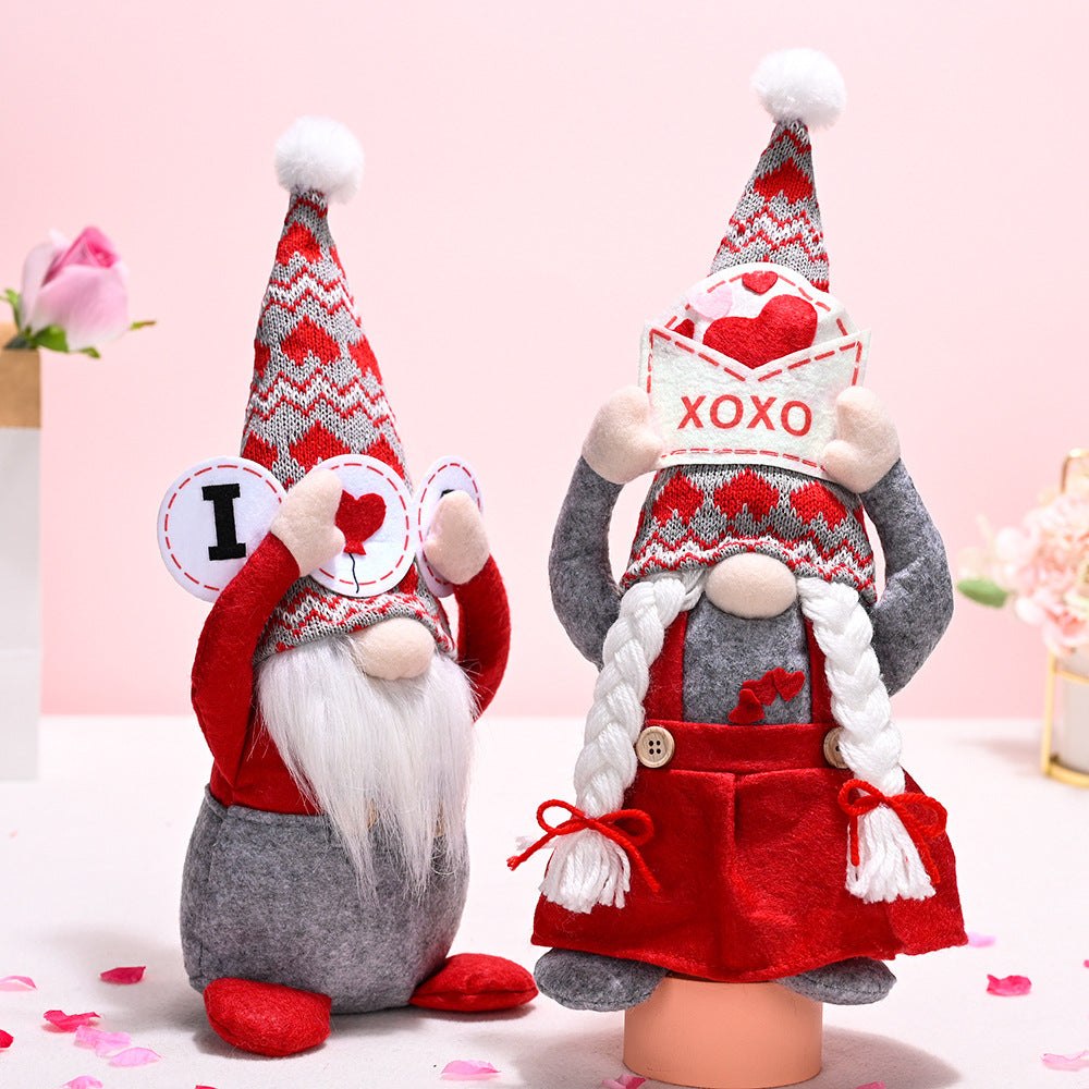 Valentine's Day Gnome Decorations Set for Cozy Displays