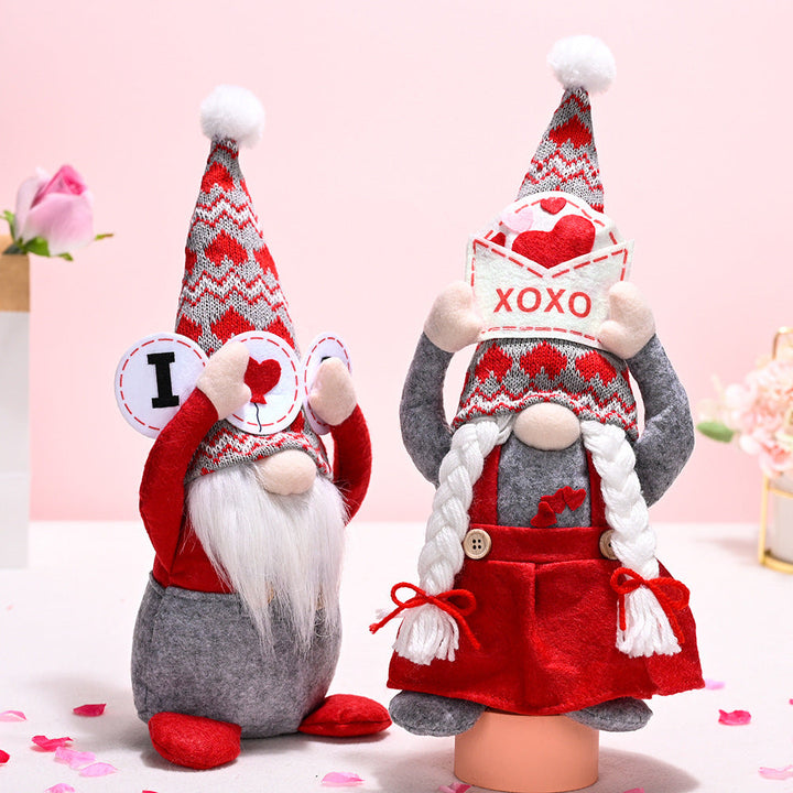 Valentine's Day Gnome Decorations Set for Cozy Displays