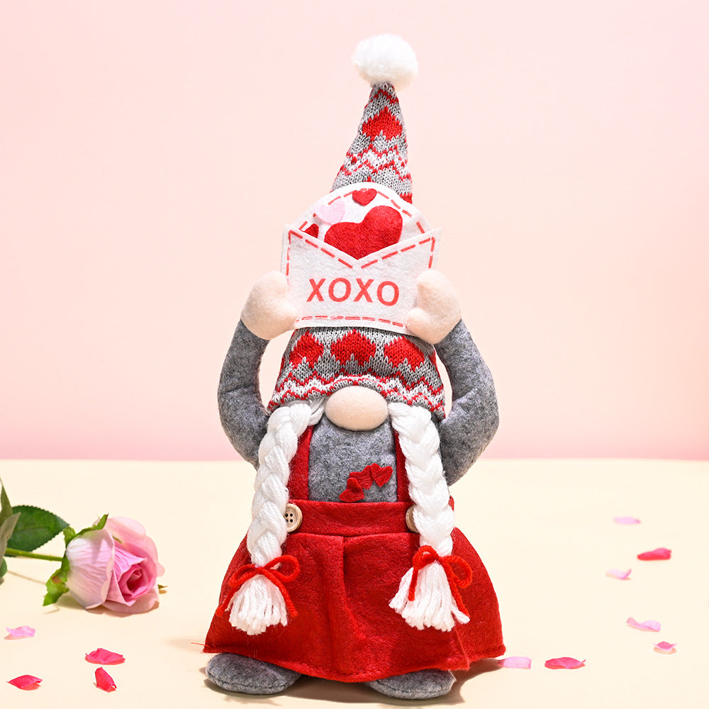 Valentine's Day Gnome Decorations Set for Cozy Displays