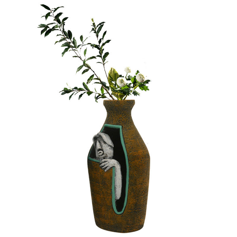 Sculptural Vase Pair for Artful European Home Decor