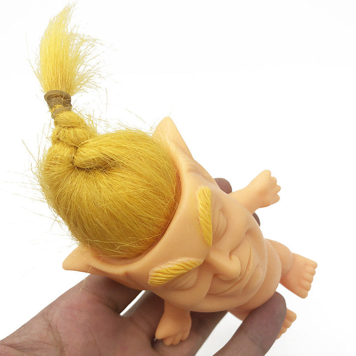 Trump-Inspired Vinyl Doll Ornament for Quirky Desk Decor